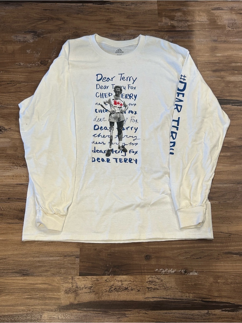 Adidas Terry Fox Long-Sleeve Graphic Shirt Size Large